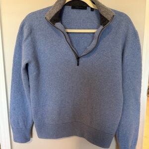 Greyson Heather Blue Quarter Zip-Up Sweater